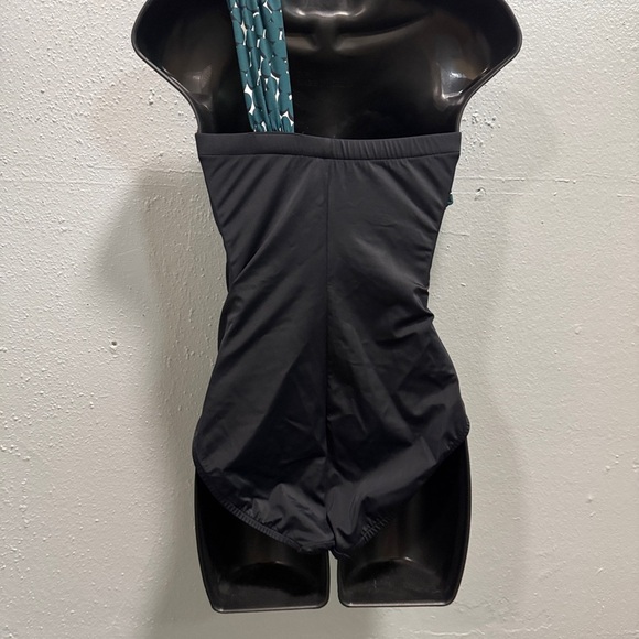 Magicsuit Green and Black Asymmetrical One-Piece Swimsuit - Picture 2 of 8